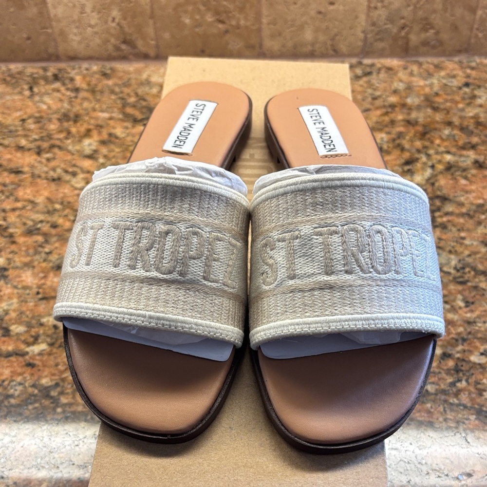 Steve Madden Knox Women's Gold Multi Slide Sandals 6